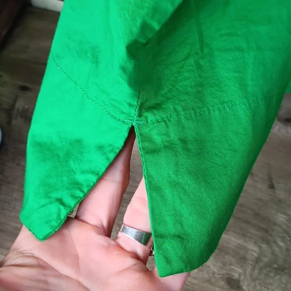 Old Navy Vibrant Kelly Green Midi Dress XL Pockets Back Pleat Casual - Picture 6 of 11